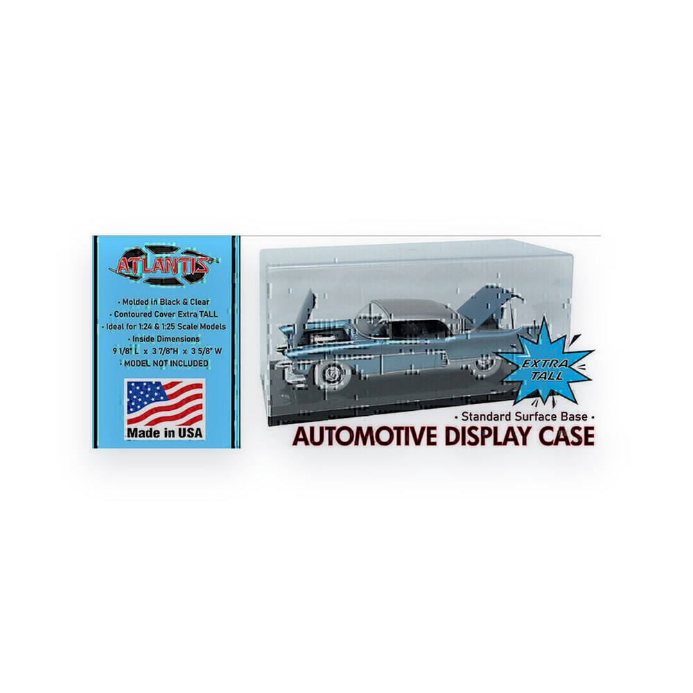 Atlantis Models Auto Display Case for 1/24/125 Scale, Tall Standard Base