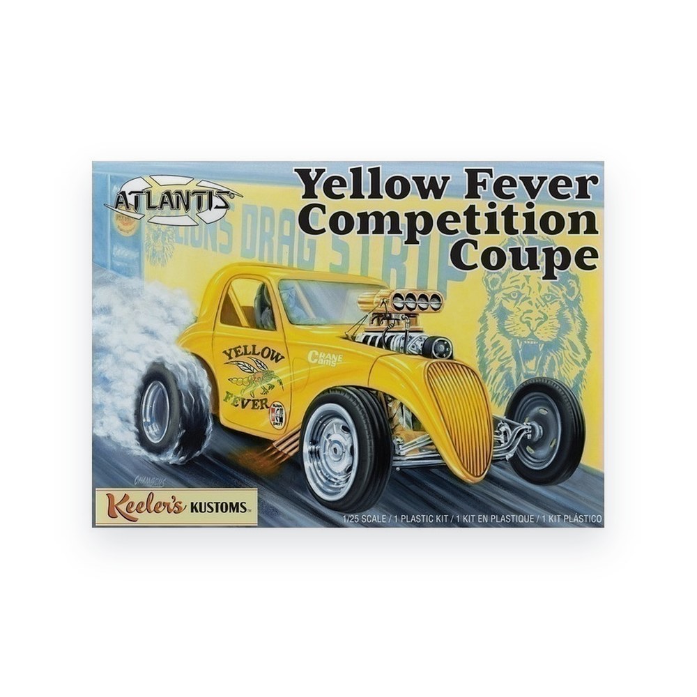 Atlantis Models 1/25 Keelers Kustoms Yellow Fever Competition Coupe Fiat, Plastic