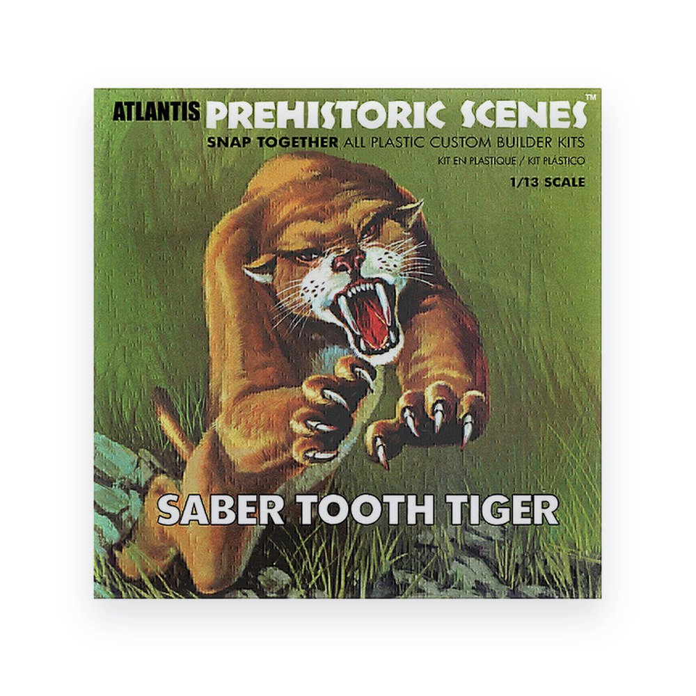 Atlantis Models 1/13 Prehistoric Scenes Saber Tooth Tiger, Plastic Model Kit