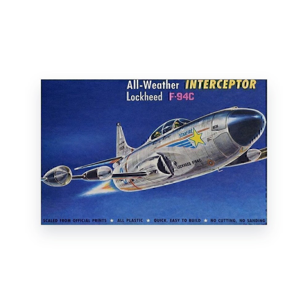 Atlantis Models Lockheed F-94c Starfire Interceptor with Swivel Stand, 1/56
