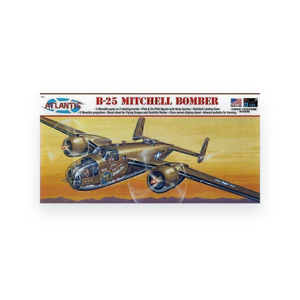 Atlantis Models B-25 Mitchell Bomber, Flying Dragon, 1/64