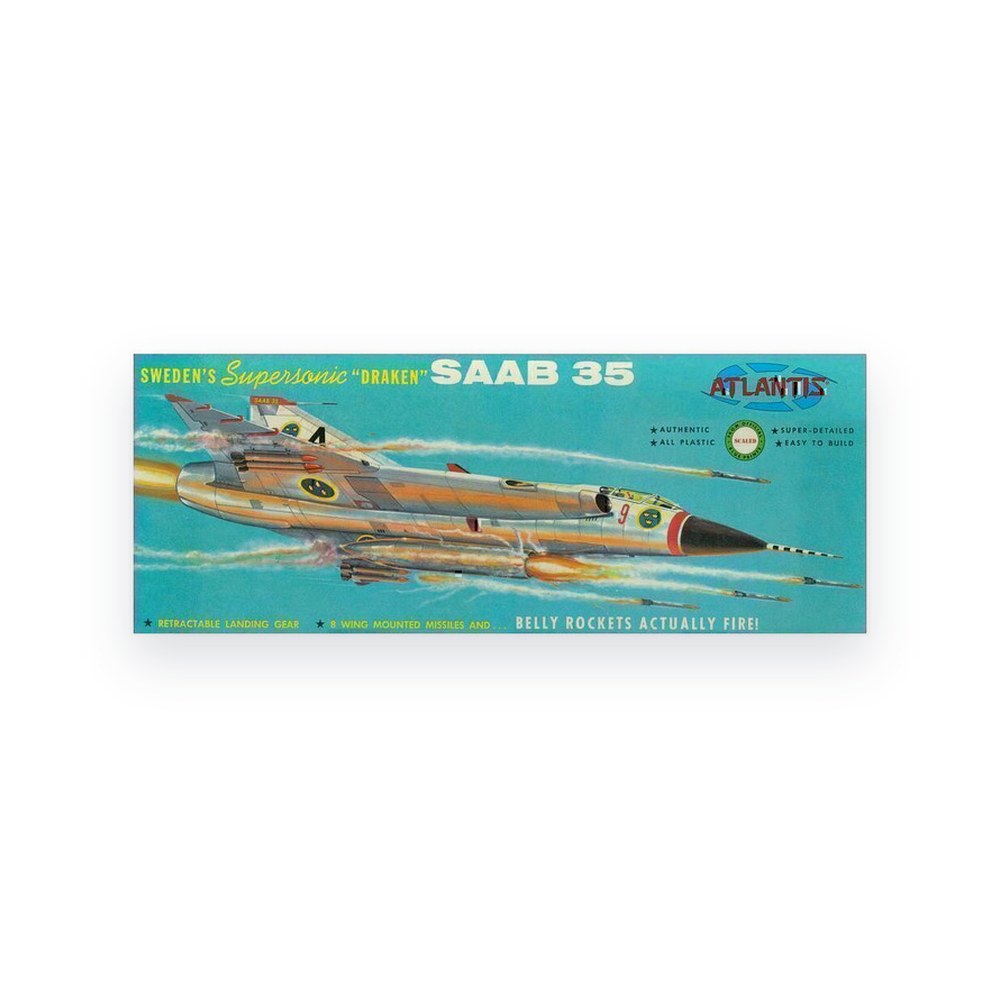 Atlantis Models 1/48 Supersonic Saab Draken J-35, Plastic Model Kit