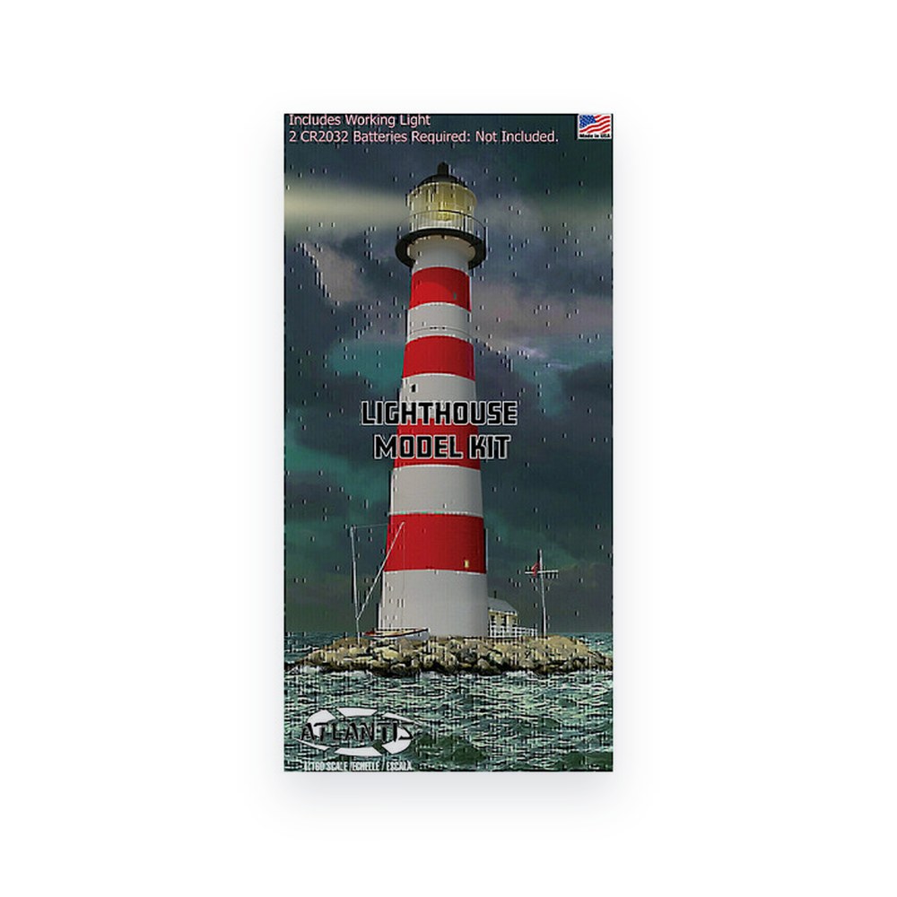 Atlantis 1/160 Lighthouse Plastic Model Kit, with Light and Diorama Base