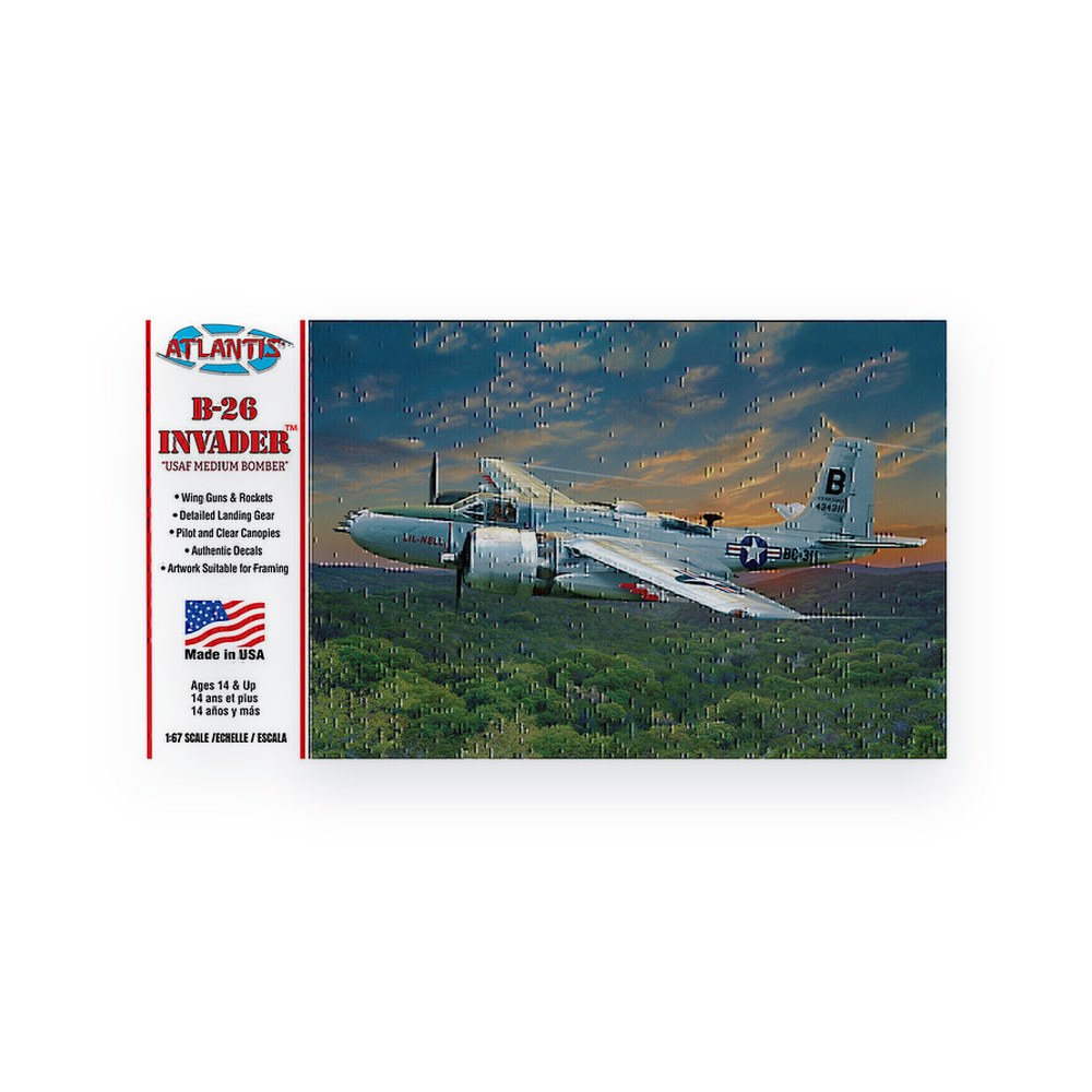 Atlantis B-26 Invader Bomber Plastic Model Kit