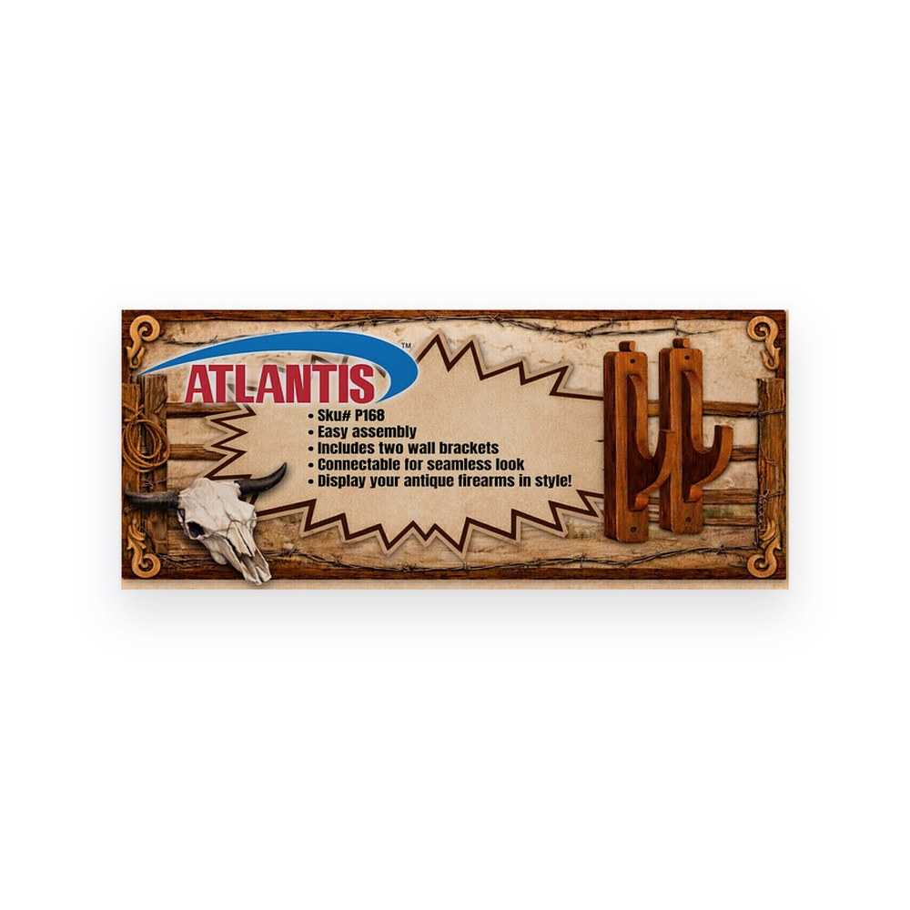 Atlantis 1:1 Rifle Rack Wall Mounts, Bagged with Header