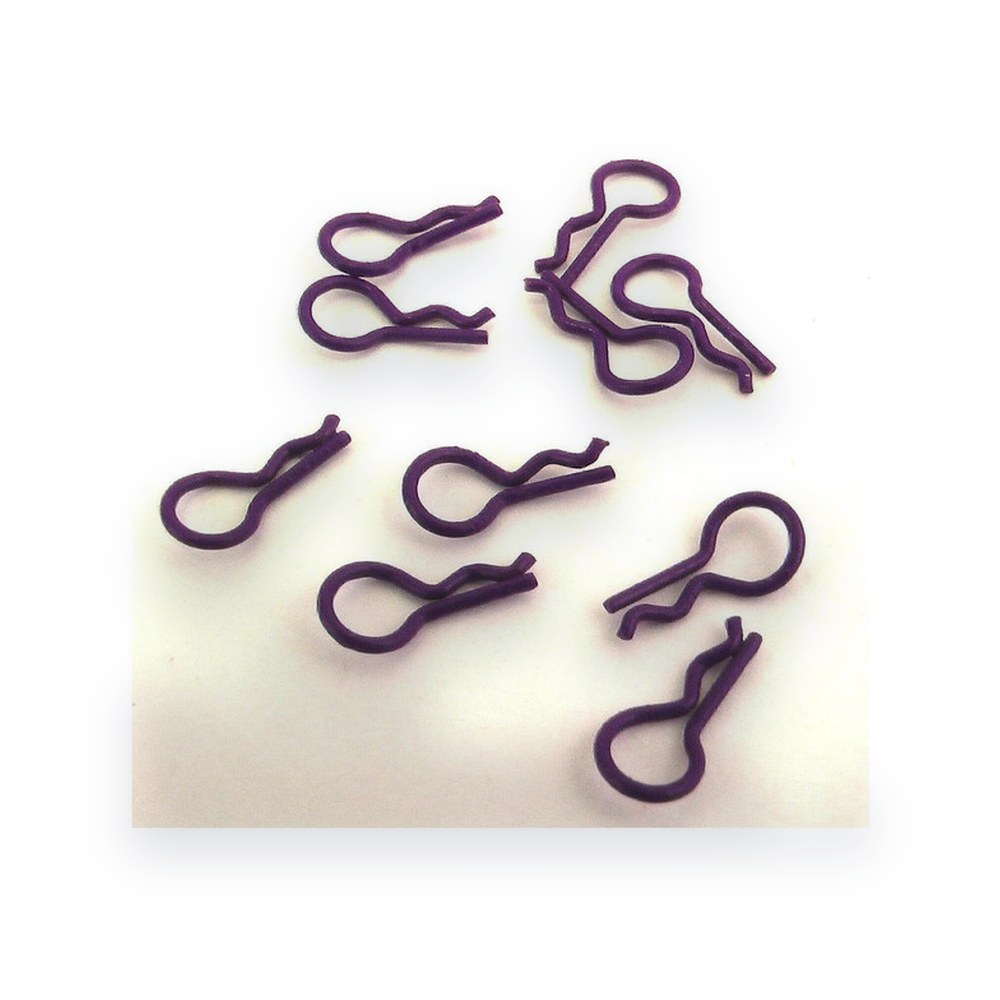 Hot Racing Purple Body Clips, 11.6mm Long, .91mm Wire (10)