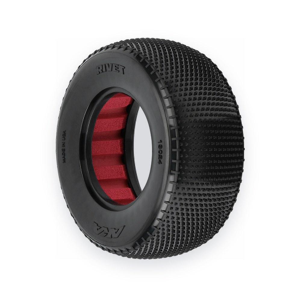AKA Racing Rivet 2.2/3.0 Medium Carpet Tires for Short Course Trucks, Front or Rear, Set of 2