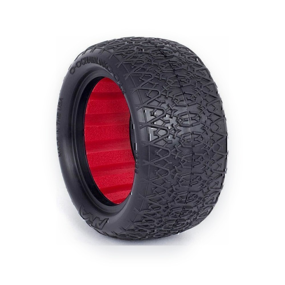 AKA Racing 1:10 Buggy Crosslink Soft Long Wear Tires with Red Insert, Set of 2