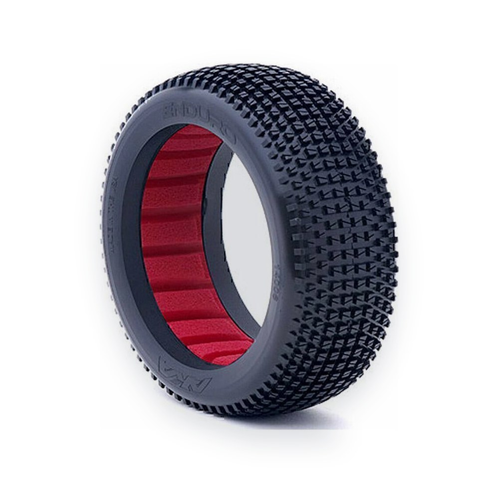 AKA Racing 1:8 Gridiron Buggy Tires, Super Soft Long Wear, with Red Insert