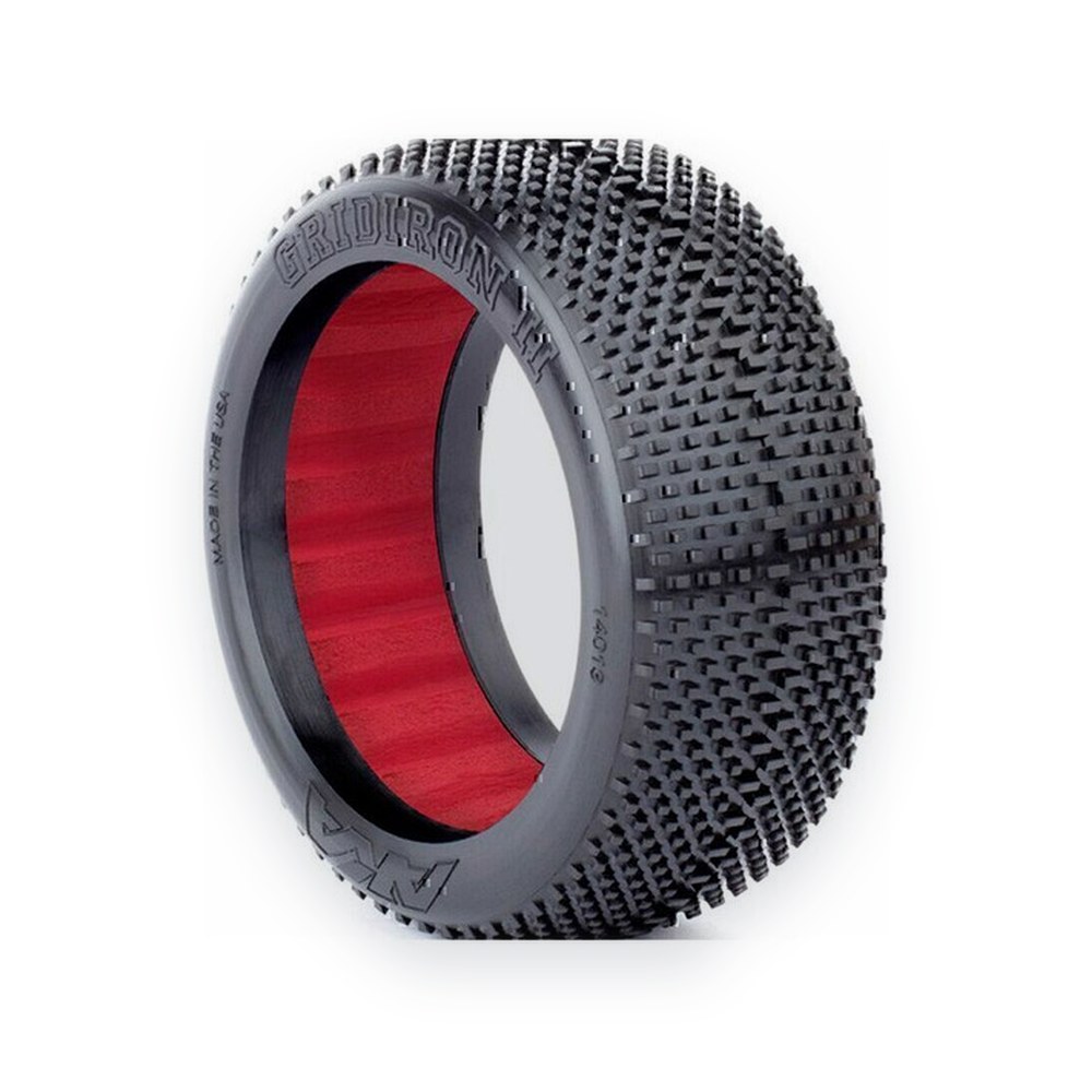 AKA Racing 1:8 Gridiron Buggy Tires, Soft Long Wear, with Red Insert