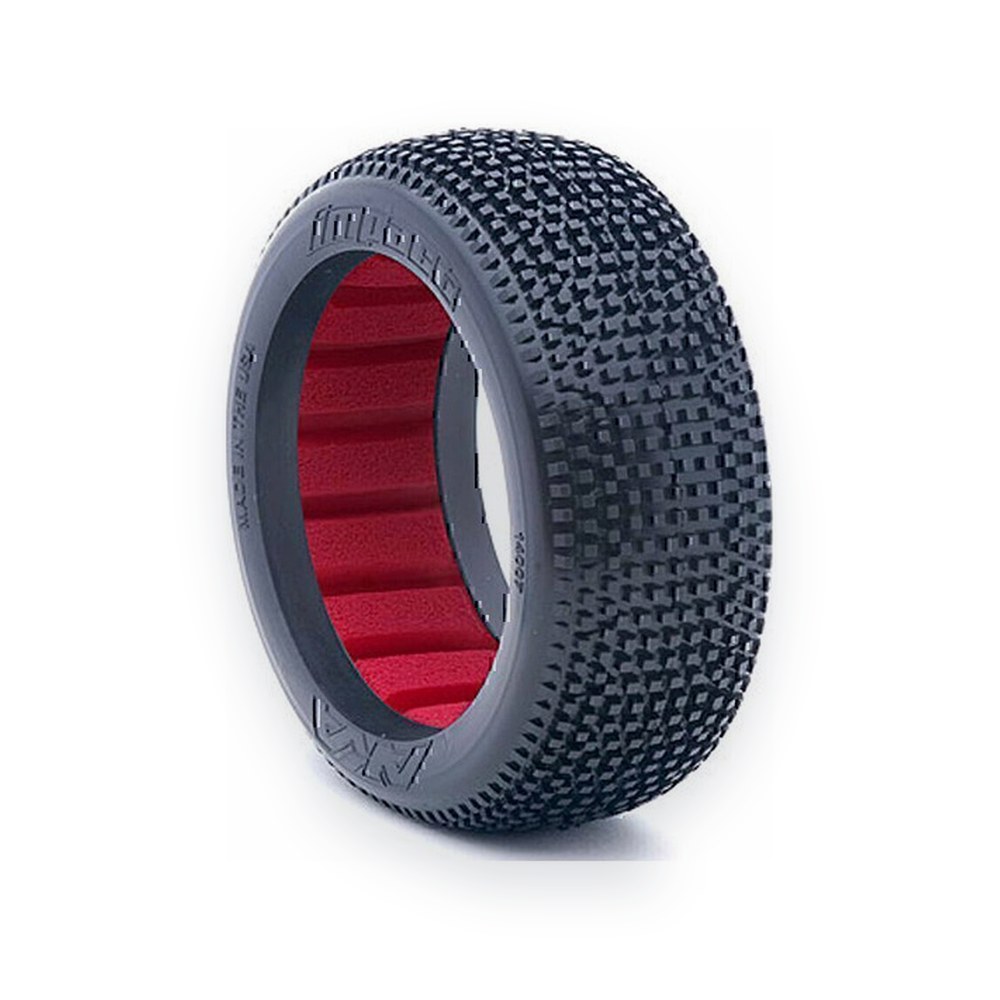 AKA Racing 1/8 Buggy Impact Tires, Super Soft Long Wear, with Red Insert, Set of 2