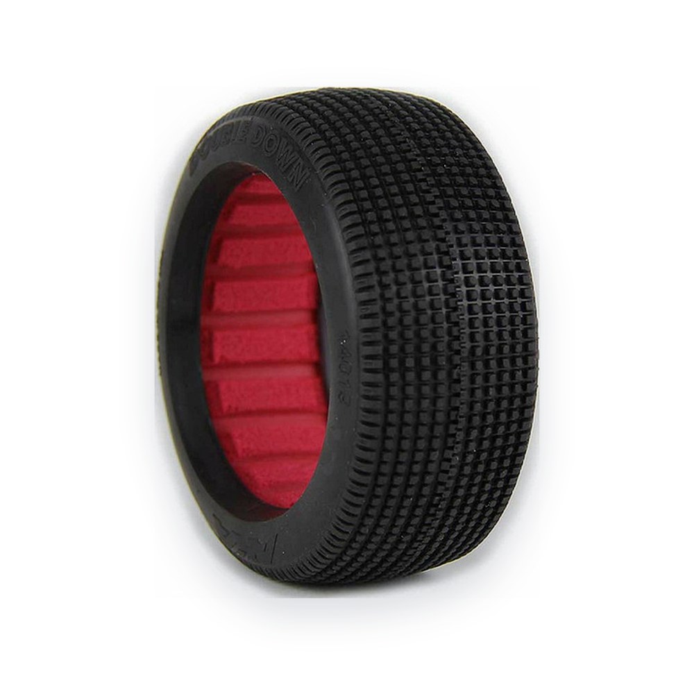 AKA Racing 1/8 Buggy Double Down Tire, Soft, with Red Insert, Set of 2