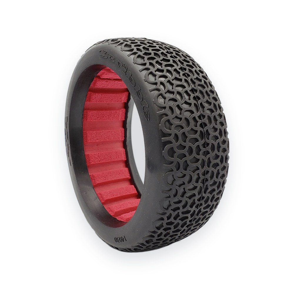 AKA Racing 1:8 Buggy Scribble Tires, Medium Long Wear, Red