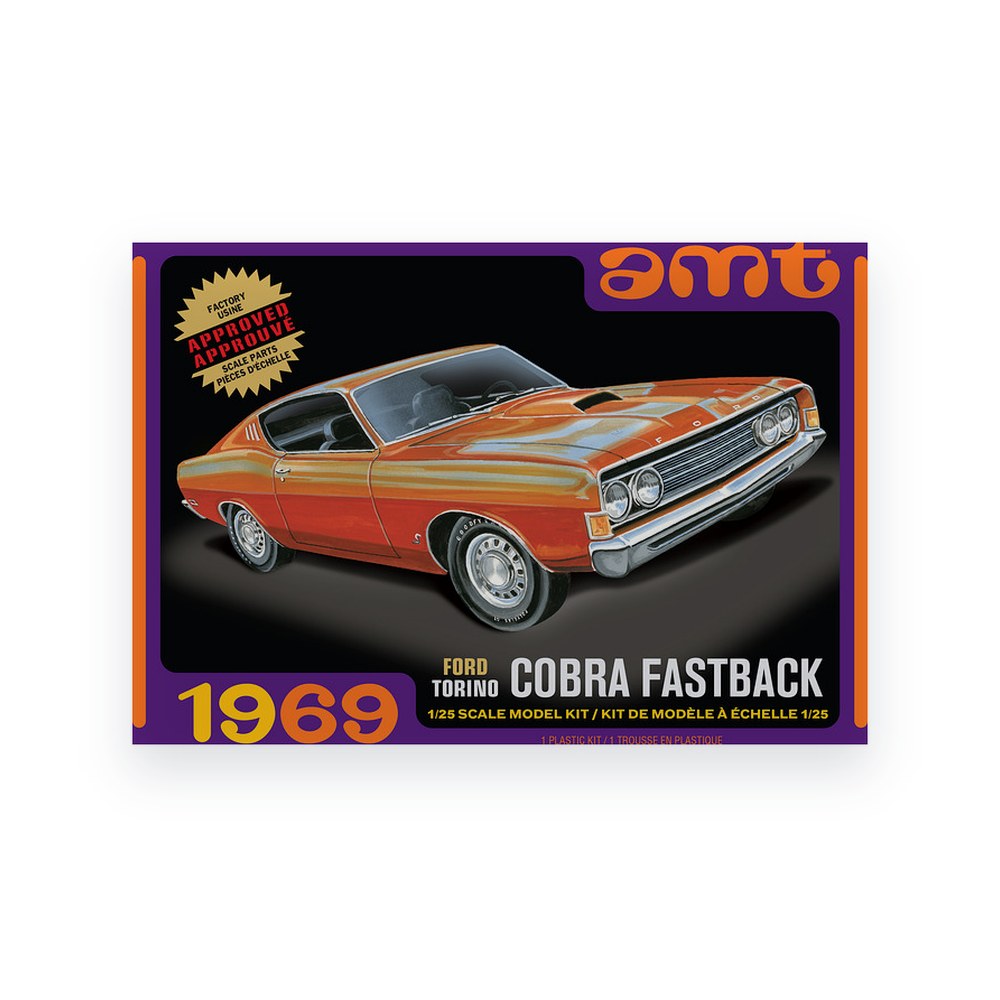 AMT 1969 Ford Torino Cobra Fastback, 1/25 Plastic Model Kit