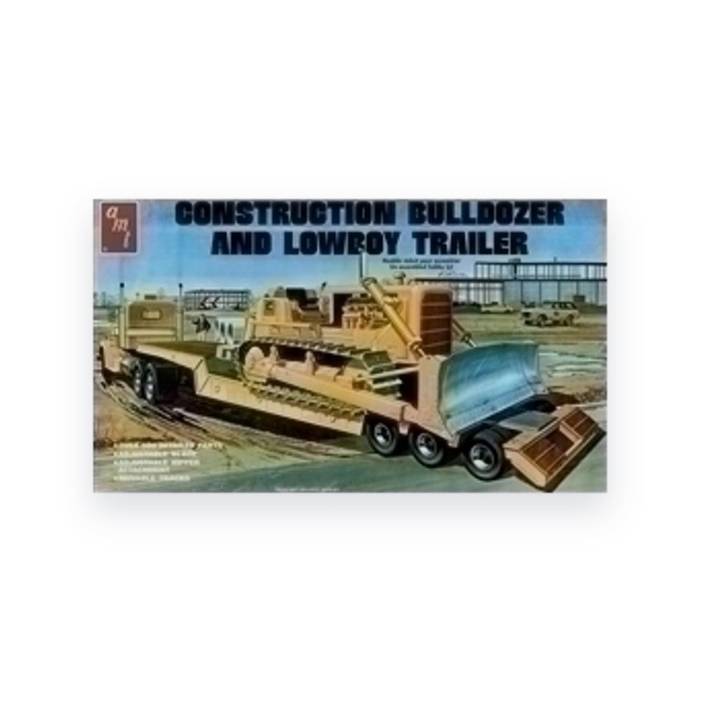 AMT Lowboy Trailer & Bulldozer Combo, 1/25 Plastic Model Kit