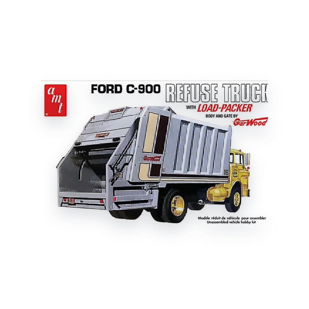 AMT 1/25 Ford C-900 Gar Wood Load Packer Garbage Truck, Plastic Model Kit