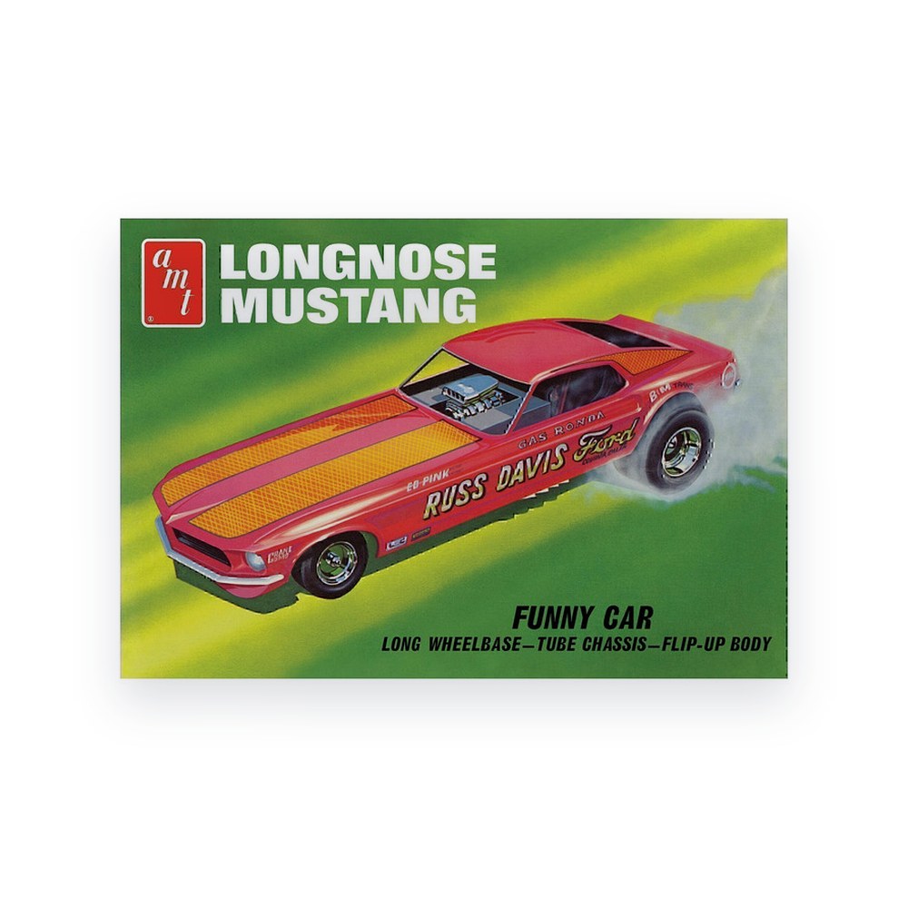 AMT 69 Mustang Long Nose Funny Car Gas Ronda, 1/25 Plastic Model Kit