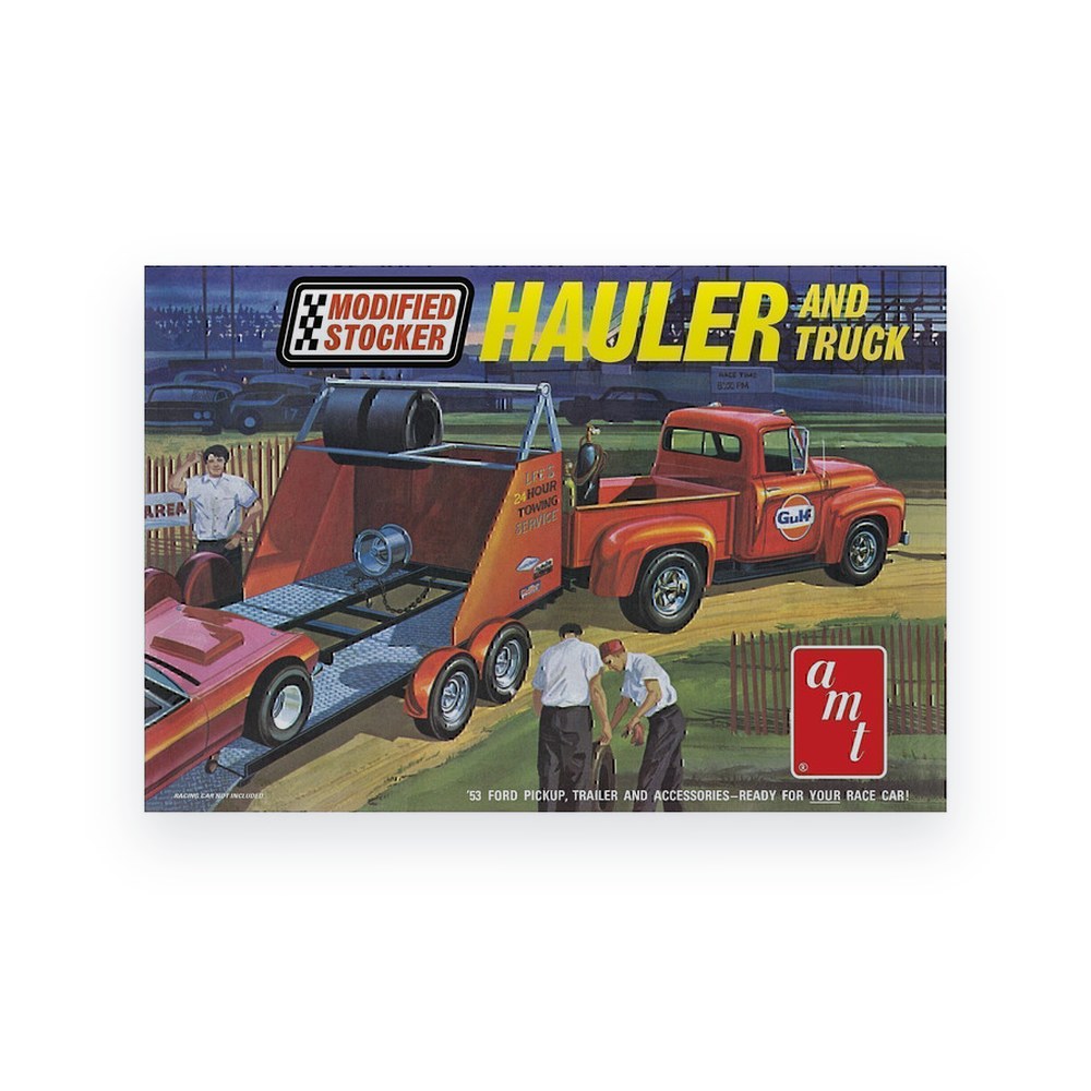 AMT 1953 Ford Pickup, Modified Stocked Hauler Gulf, 1/25 Plastic Model Kit