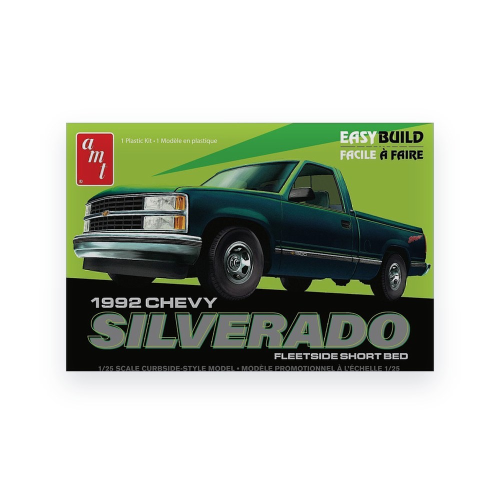 AMT 92 Silverado Shortbed Fleetside, 1/25 Easy Build Plastic Model Kit