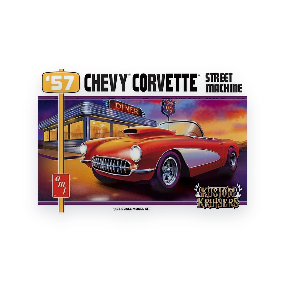 AMT 1957 Chevy Corvette Street Machine, 1/25 Plastic Model Kit