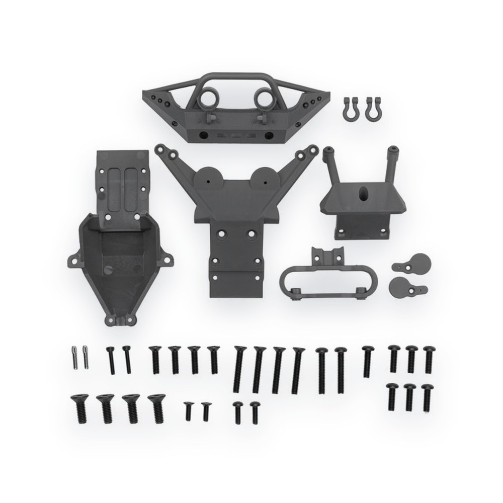 Associated RIVAL MT10 Factory Team Skid Plates, Gray