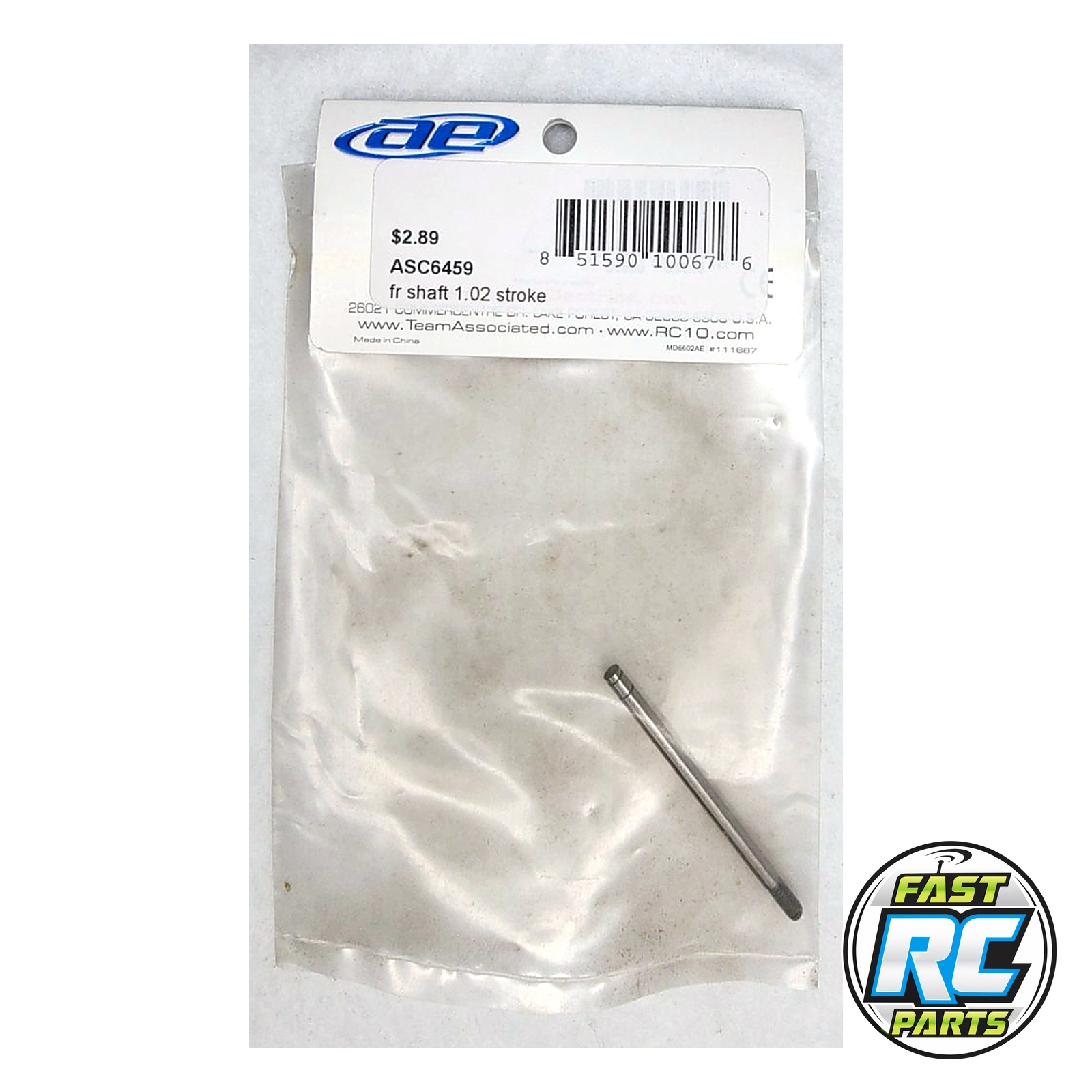 Associated Front Shock Shaft, 1.02 Stroke