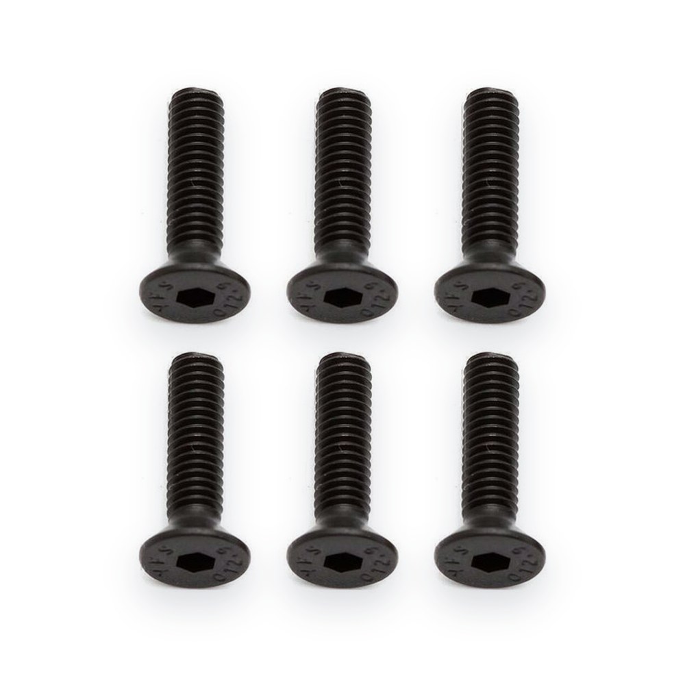 Associated Flat Head Cap Screws, M4x16mm FHCS, Qty 6