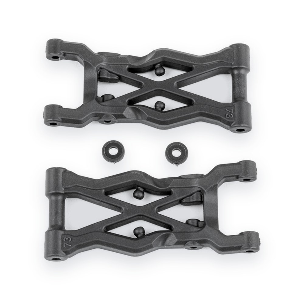 Associated RC10B6.2 Factory Team Rear Suspension Arms, 73mm, Carbon Fiber