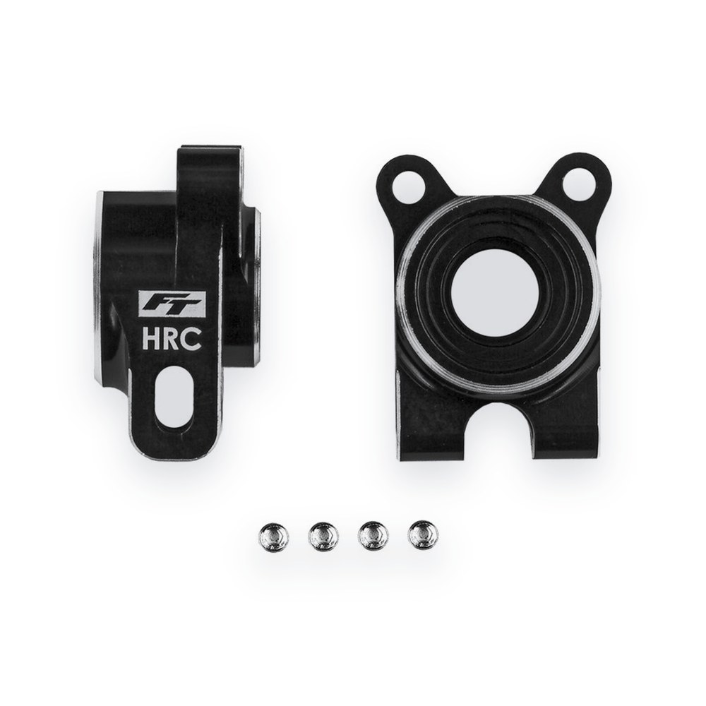 Associated Aluminum HRC Rear Hubs, FT, -4 Offset, Black, for RC10B7