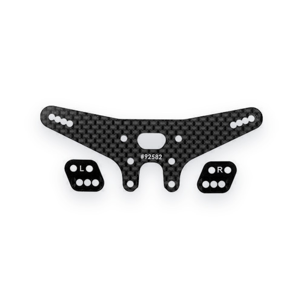 Associated Gull Dropper and Rear Shock Tower Set, Ft, -2mm, for RC10b7.1