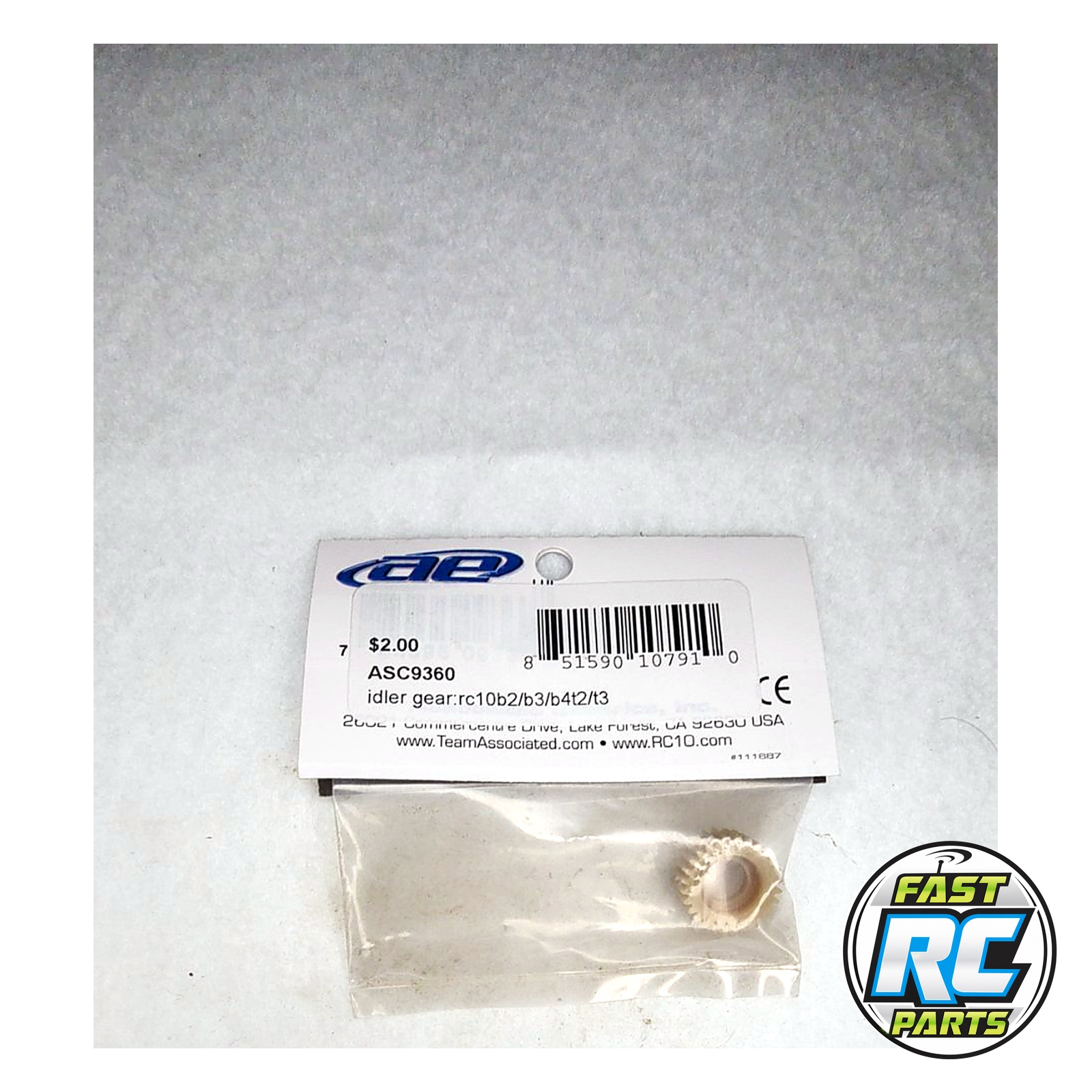 Associated Idler Gear, RC10B2/B3/B4 T2/T3/T4
