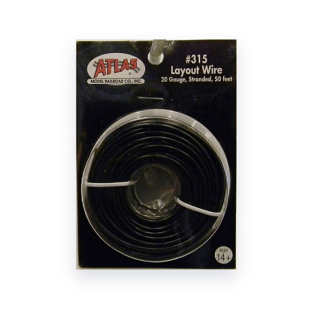 Atlas Trains Stranded #20 AWG Black Wire, 50' Spool