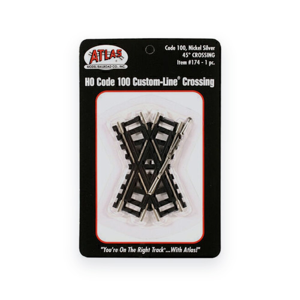 Atlas Trains HO Code 100 Custom Crossing, 45-Degree