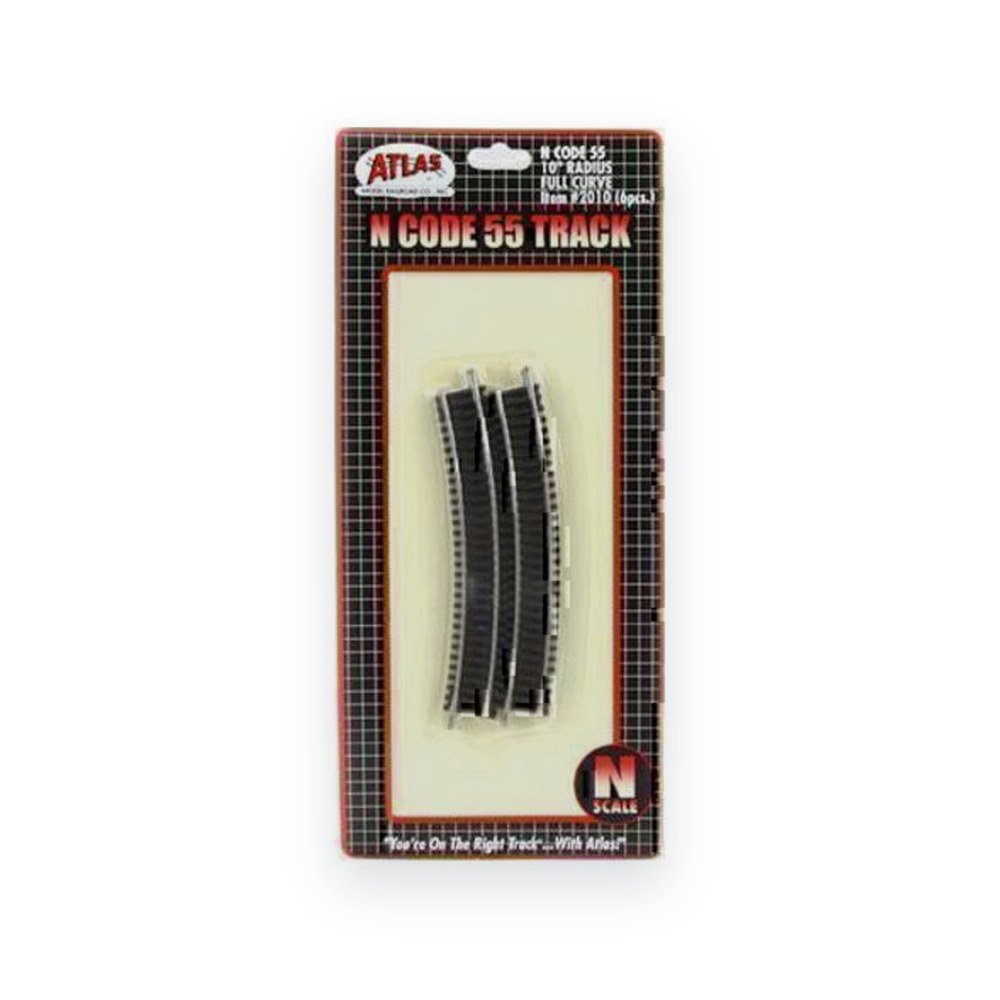Atlas Trains N Code 55 10 Radius Curve, Qty 6