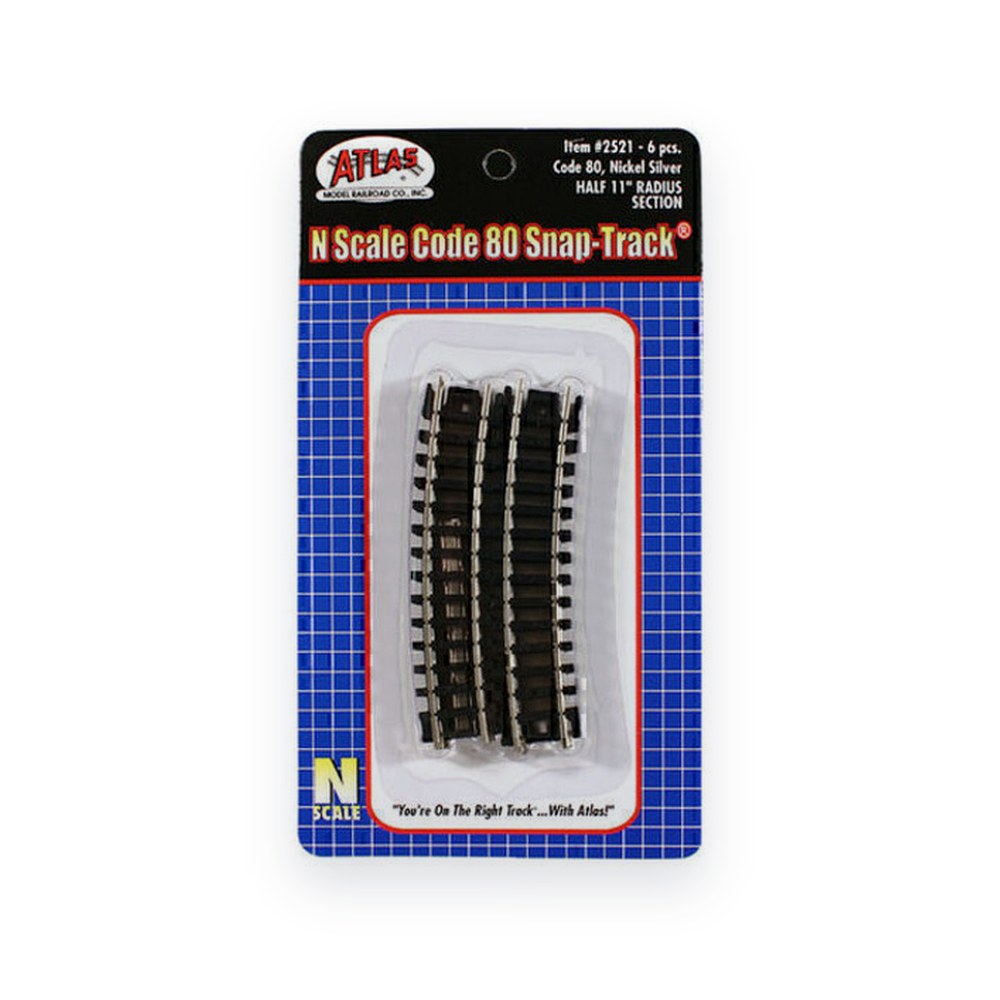 Atlas Trains N Code 80 1/2 Curve, 11 Radius, 6