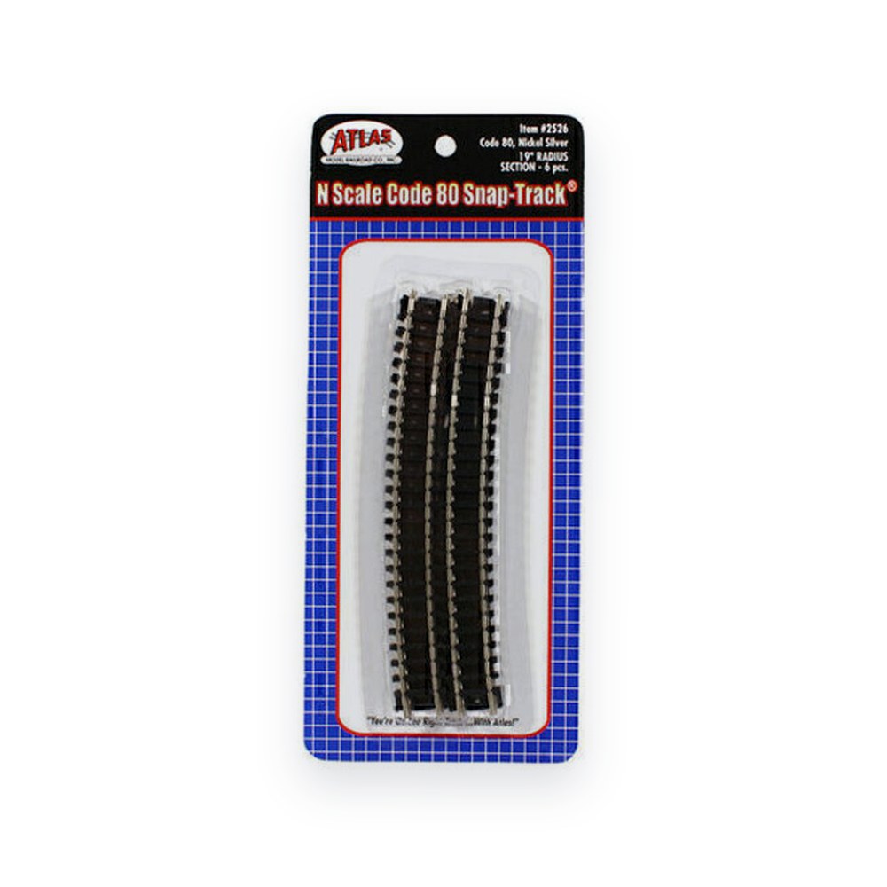 Atlas Trains N Code 80 Curve, 19 Radius, (6)