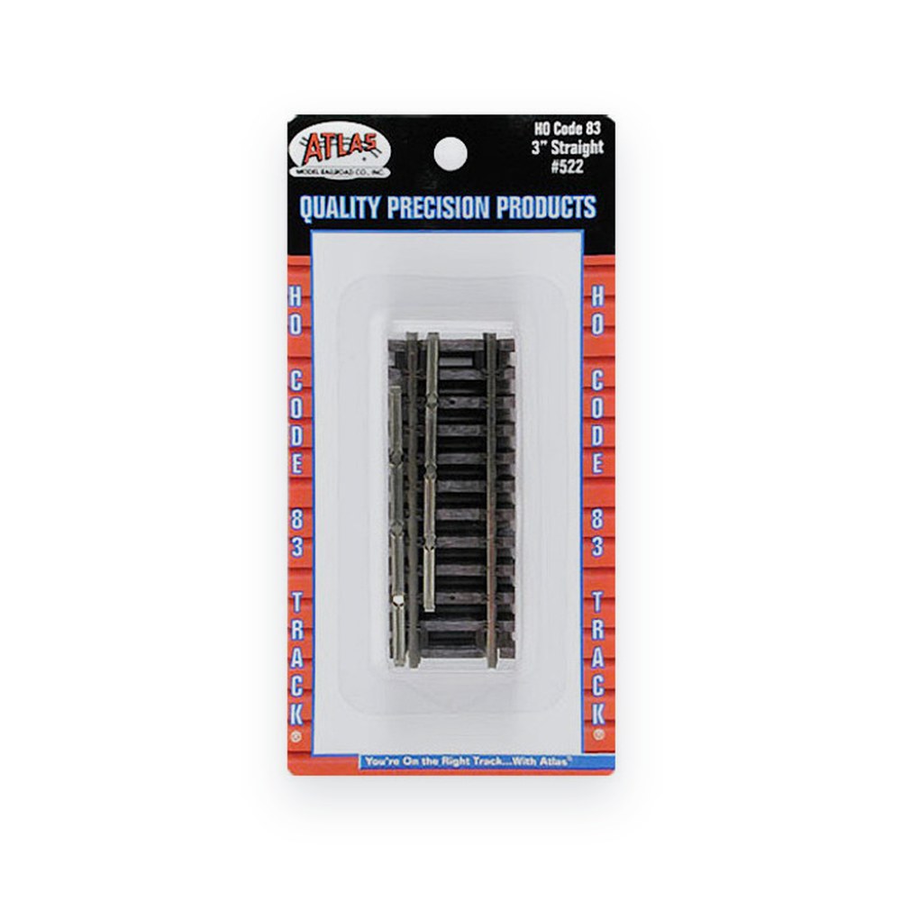 Atlas Trains Ho 3 Inch Straight, Code 83, Nickel Silver