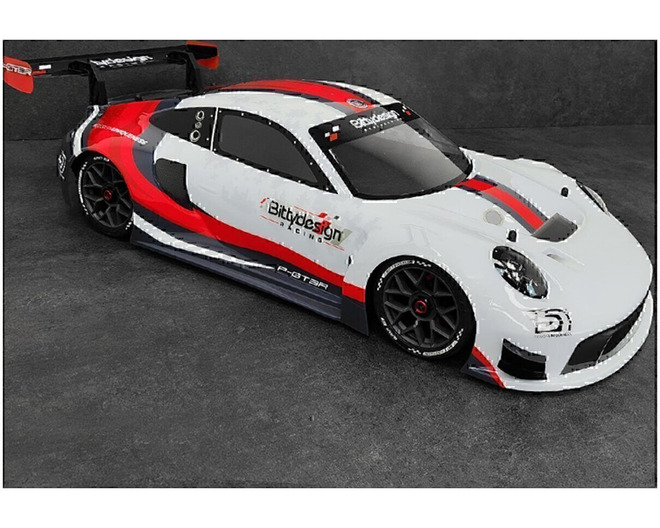P-Gt3r Pre-Painted 1/7 Supercar Body (White/Red)