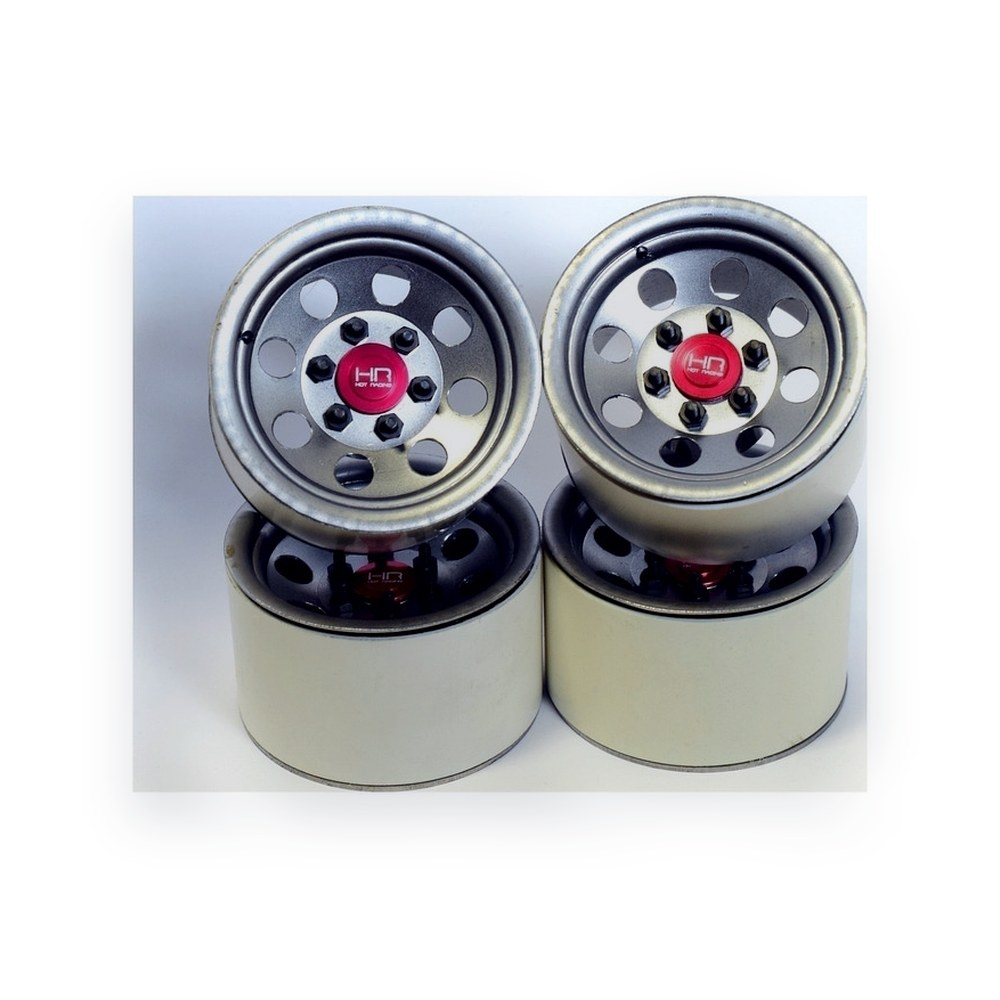 Hot Racing Raw Steel 2.2 Beadlock Wheels, 6-Lug, 8-Hole, 12mm Hex (4)