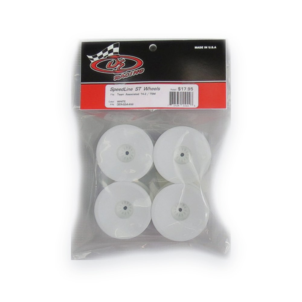 DE Racing Speedline ST Wheels for ASC T5M-T6.1 / Tekno ET410, White, 4 pc