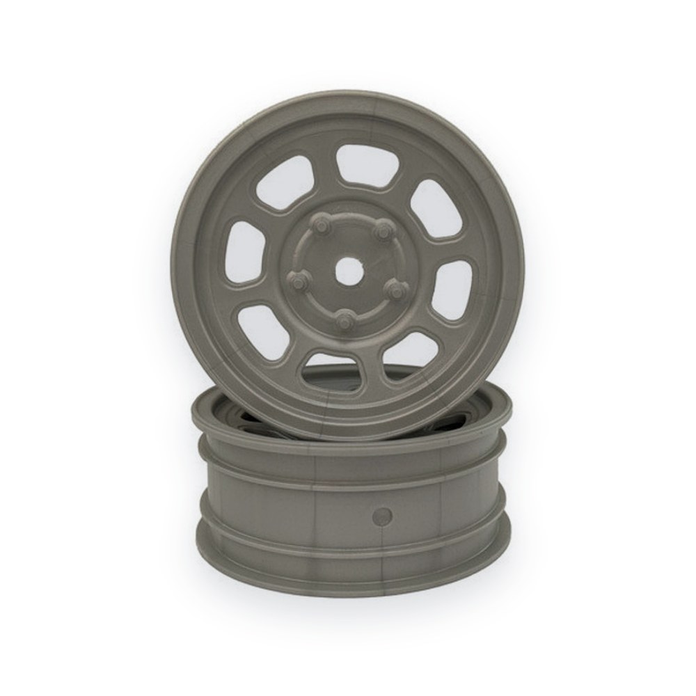 DE Racing Associated B6 / Customworks Speedway Buggy Wheels, Front, Silver, Qty 4