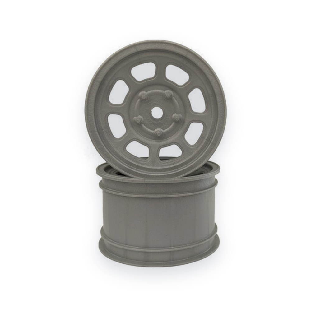 DE Racing Associated B6 / Tlr 22 / Customworks Speedway Buggy Wheels, Rear, Silver, Qty 4
