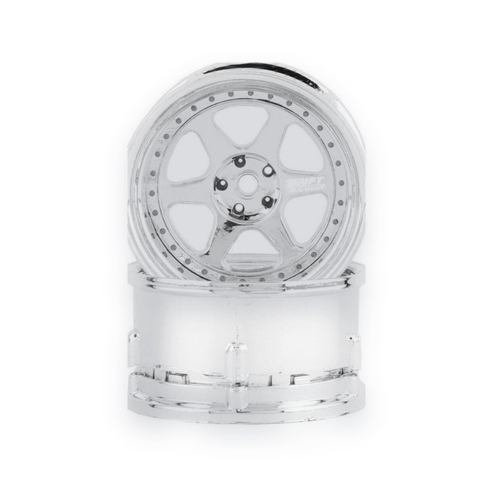 DS Racing Drift Element 6-Spoke Drift Wheels, Triple Chrome (2)