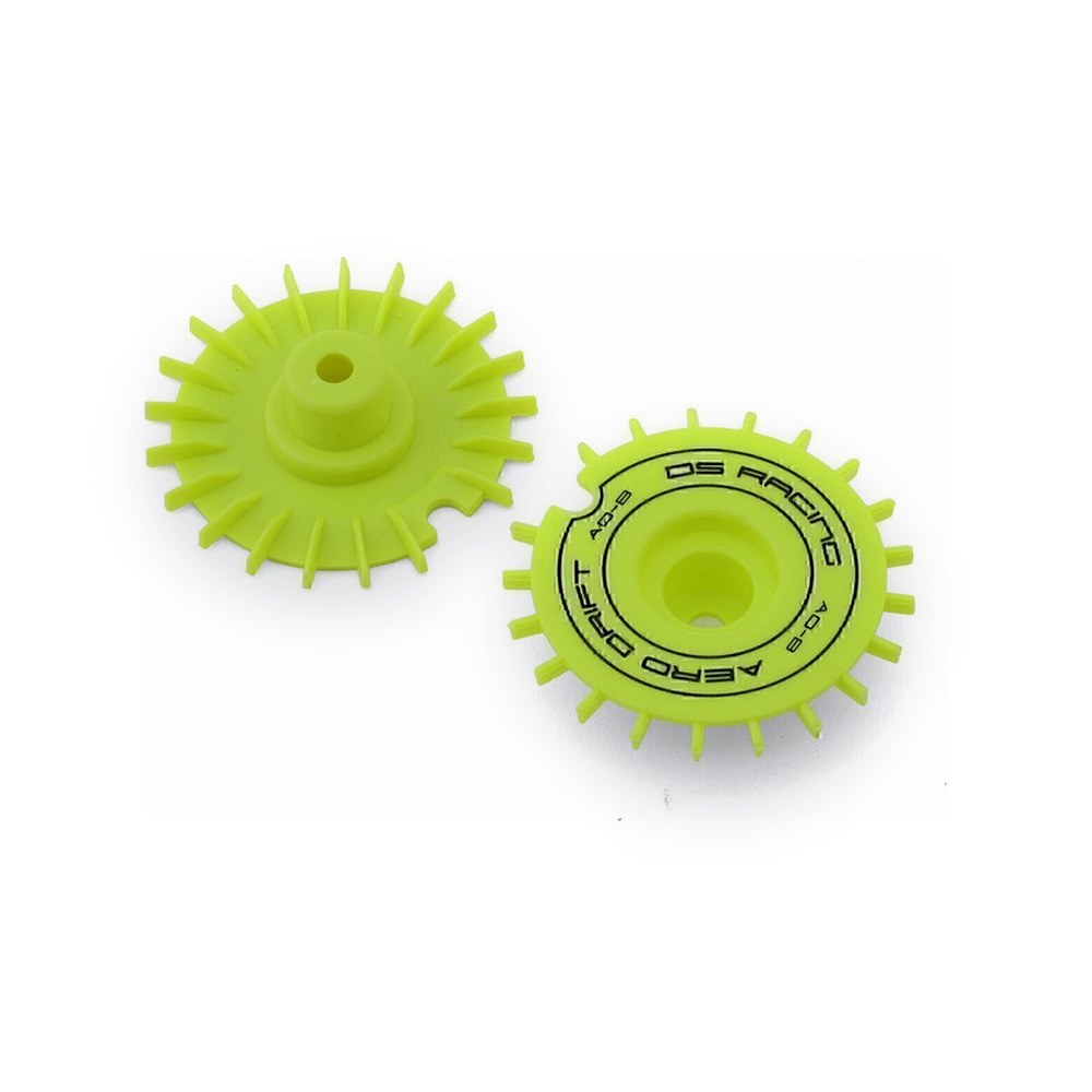 DS Racing Flat Aero Drift Wheel Cover for Drift Element Wheels, Flue Lime (2)