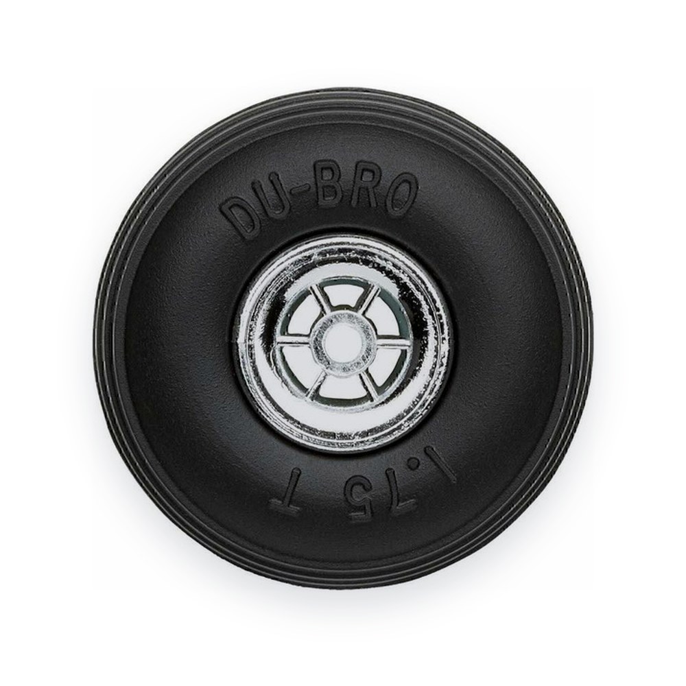DU-BRO Treaded Chrome Wheels, 1-3/4 Diameter (2)