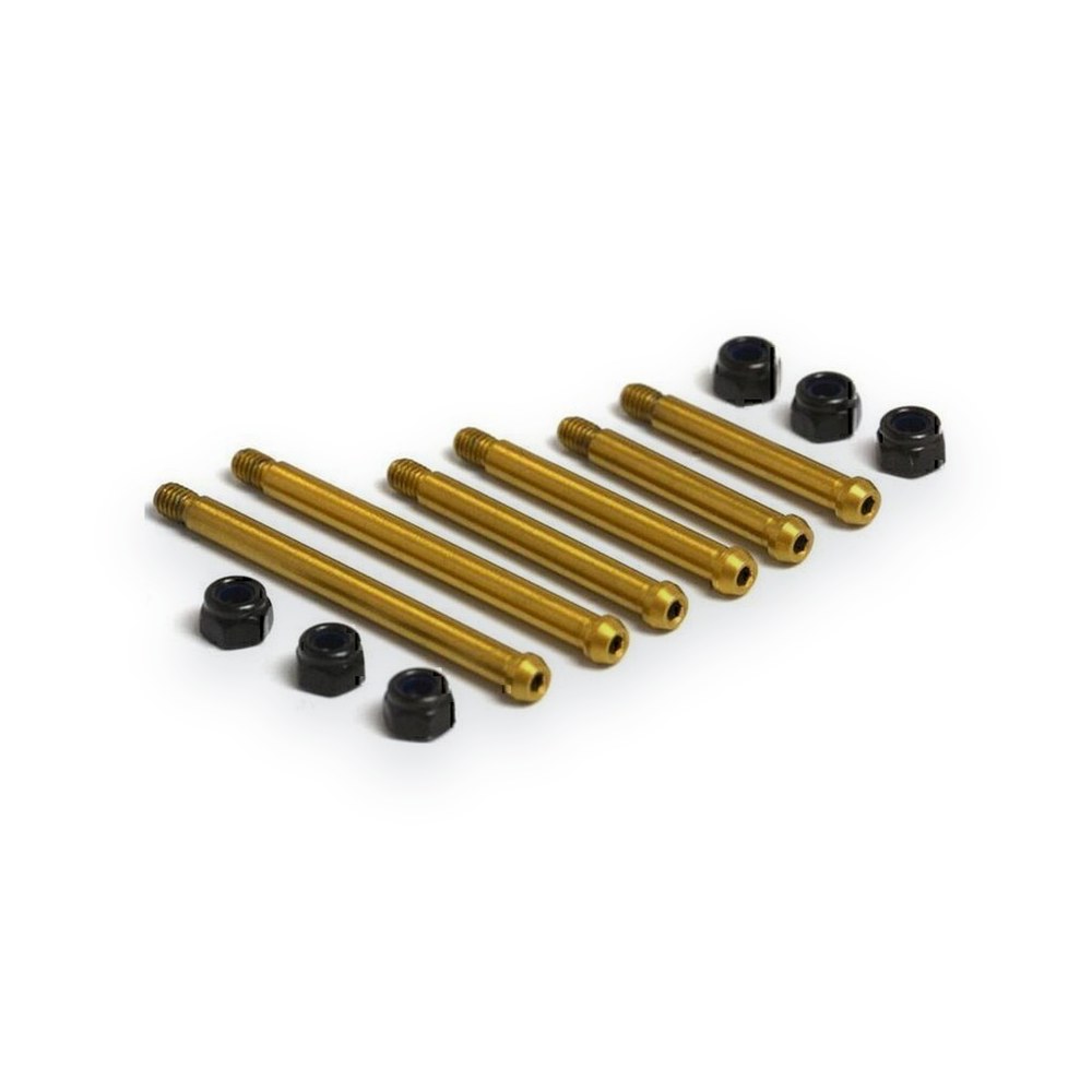 Exotek RC10 Classic Bolted Hinge Pins, 6 Front Arms, Steel with Nitride
