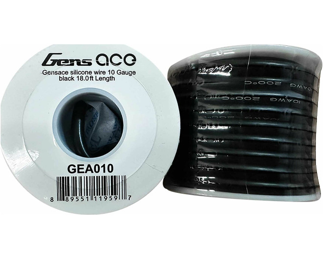 Gensace silicone wire 10 Gauge black 18.04ft Length