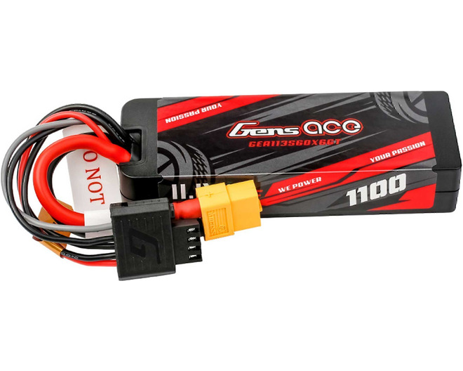Gens ace 1100mAh 3S 60C 11.1V HardCase G-tech Lipo Battery Pack
