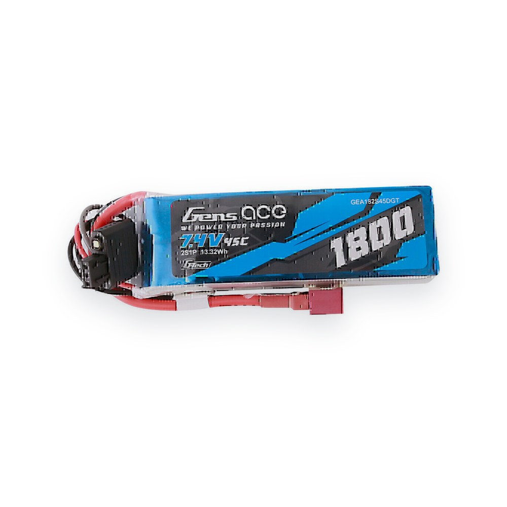 Gens Ace G-Tech Smart LiPo Battery, 7.4v 1800mah 2s 45c, T-Plug