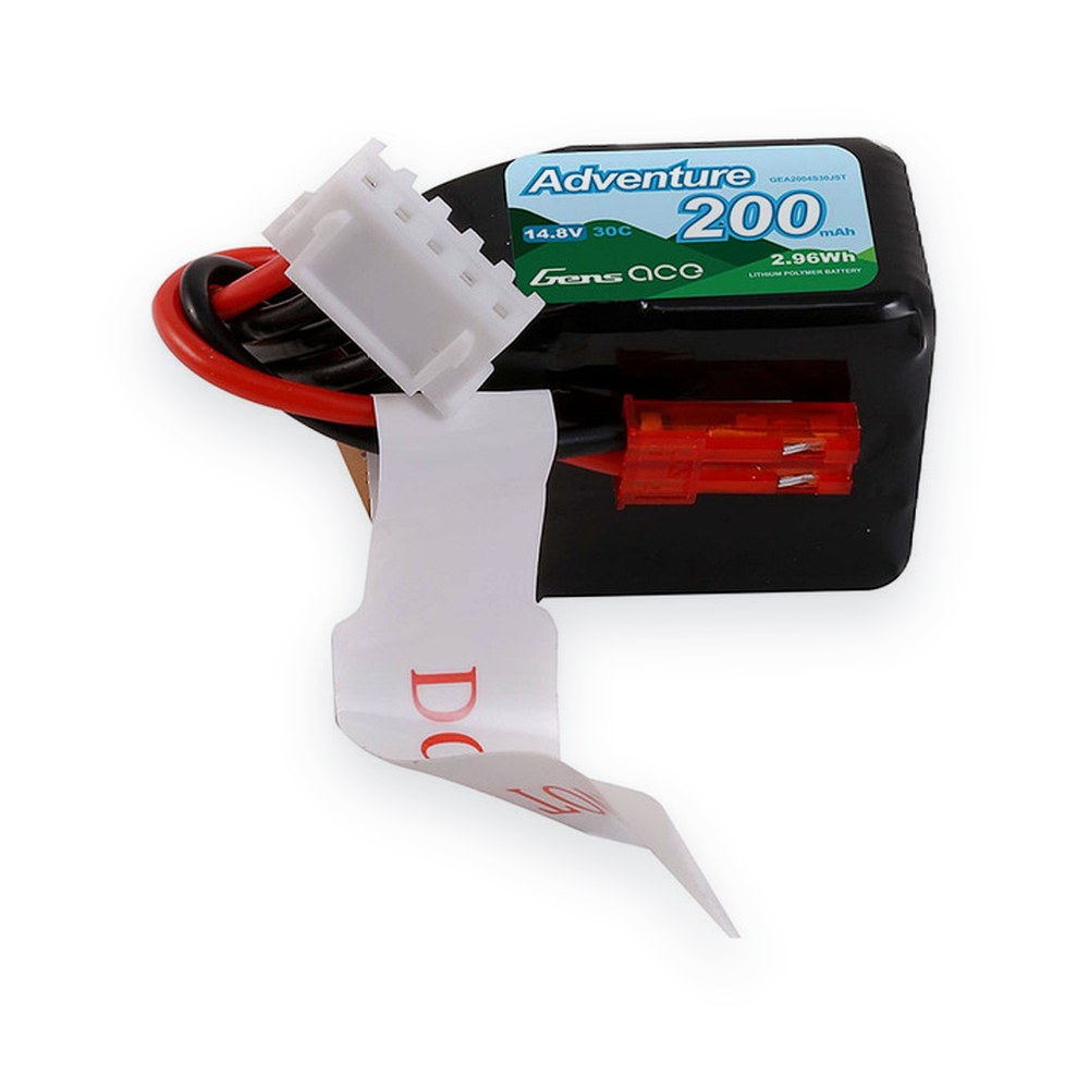 Gens Ace LiPo Battery Pack, 200mAh 4S 14.8V 30C, with JST Plug